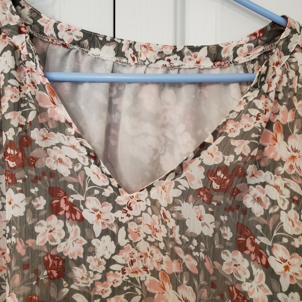 Womens 2XL Floral Blouse